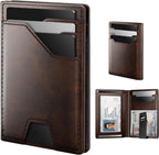 typecase Cartera de cuero para hombre con tarjetero, Marrón profund...