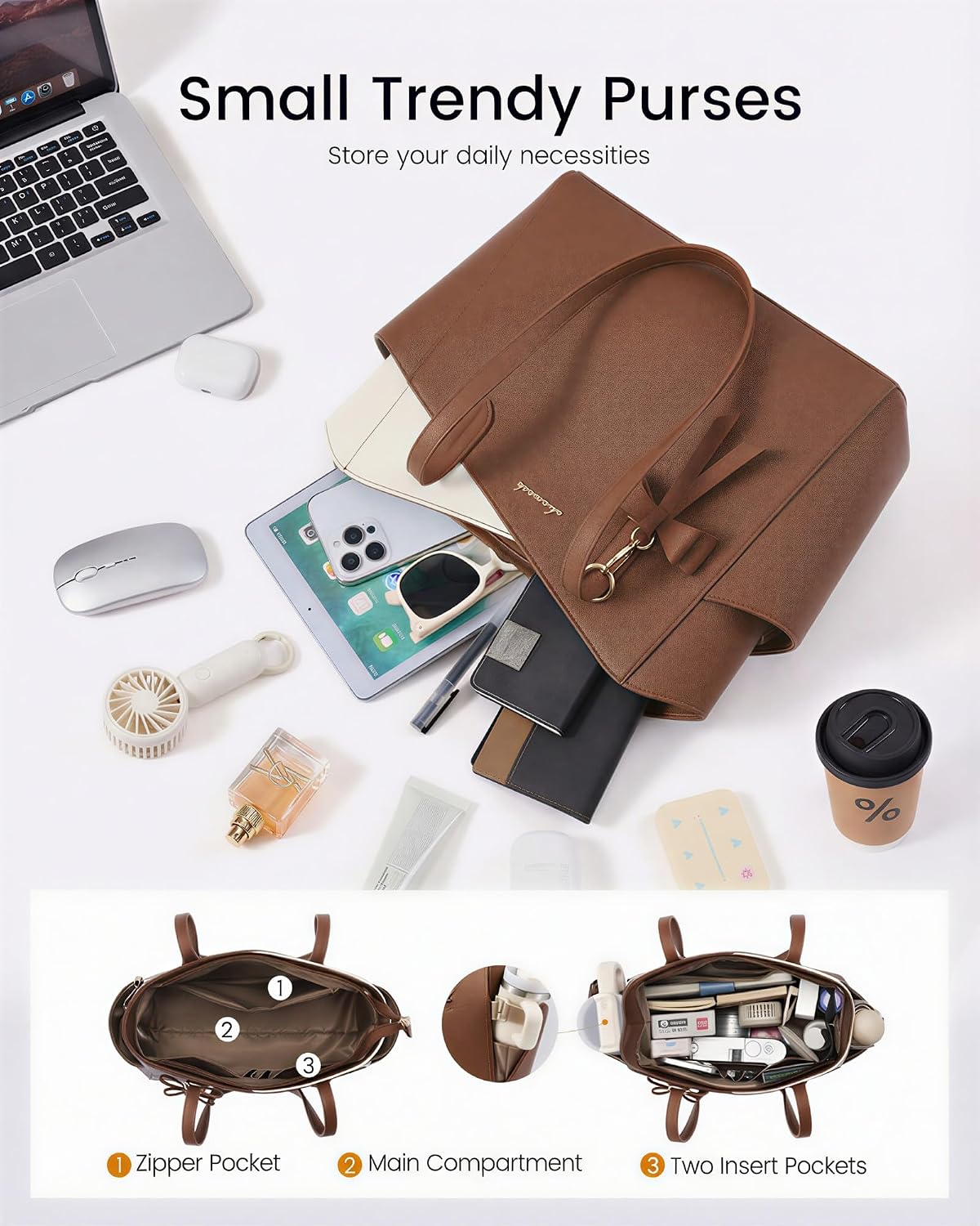 LOVEVOOK Bolso pequeño para mujer, bolsos de piel sintética estruct...