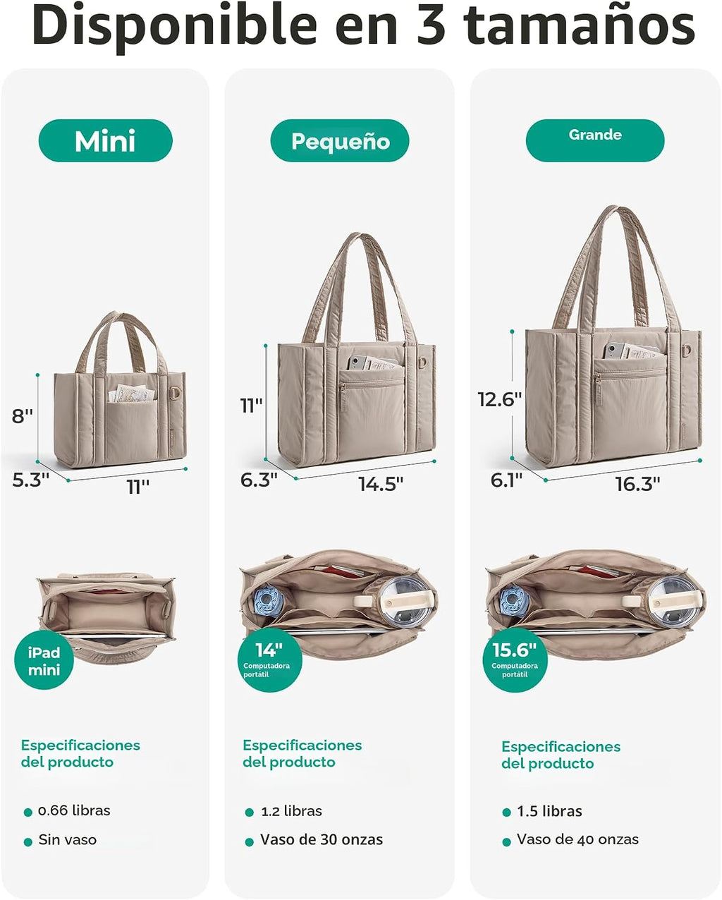 BAGSMART Bolsa Tote Pequeña para Mujeres, Bolsa Cruzada con Cremall...