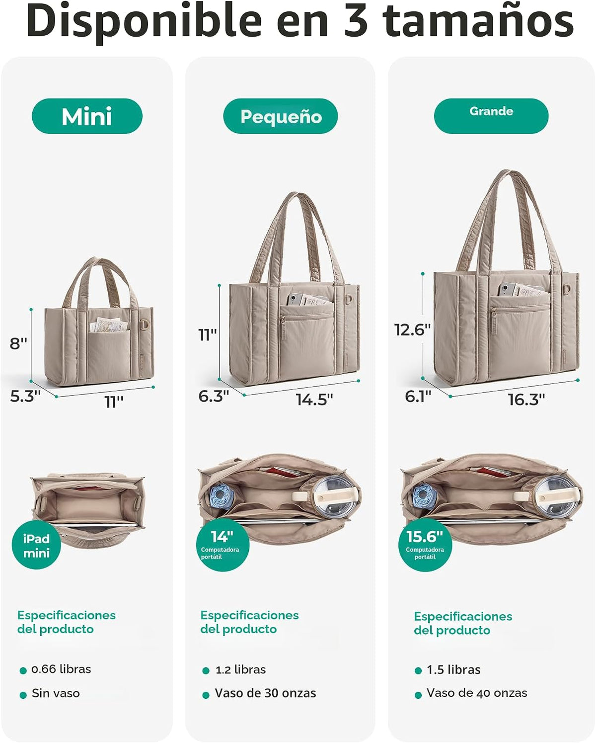 BAGSMART Bolsa Tote Pequeña para Mujeres, Bolsa Cruzada con Cremall...