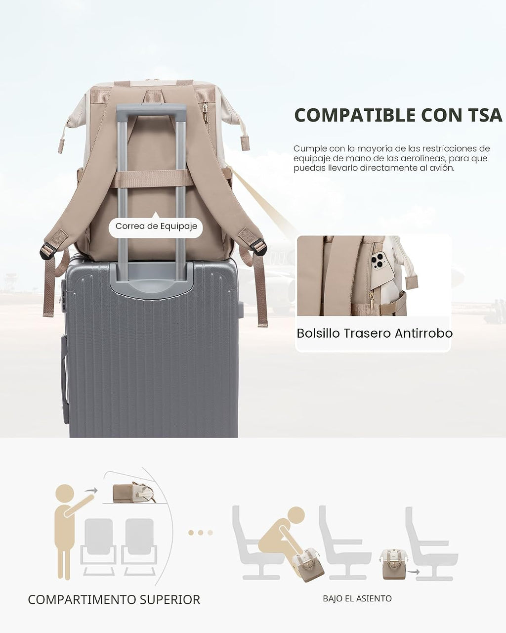 LOVEVOOK Mochila para laptop para mujer, mochila de trabajo convert...