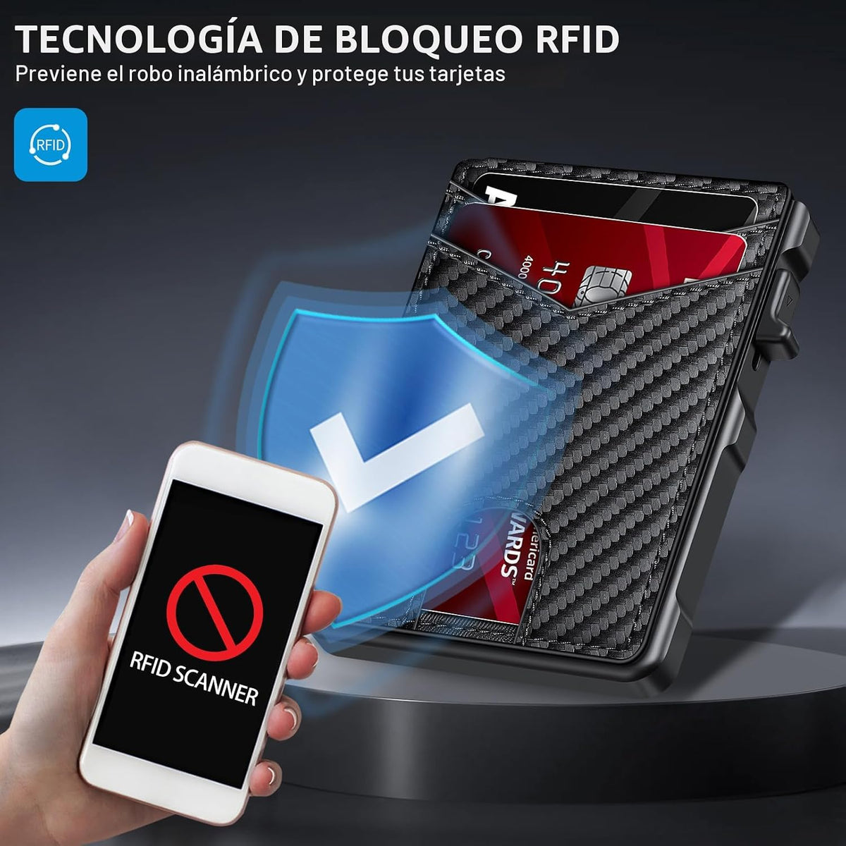 KIKVES Billetera para Airtag para hombre, tarjetero para AirTag con...