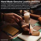 furid Cartera de cuero genuino para hombres: billetera minimalista...