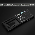 Cartera minimalista Lenvoten para hombres, cartera de metal con cli...