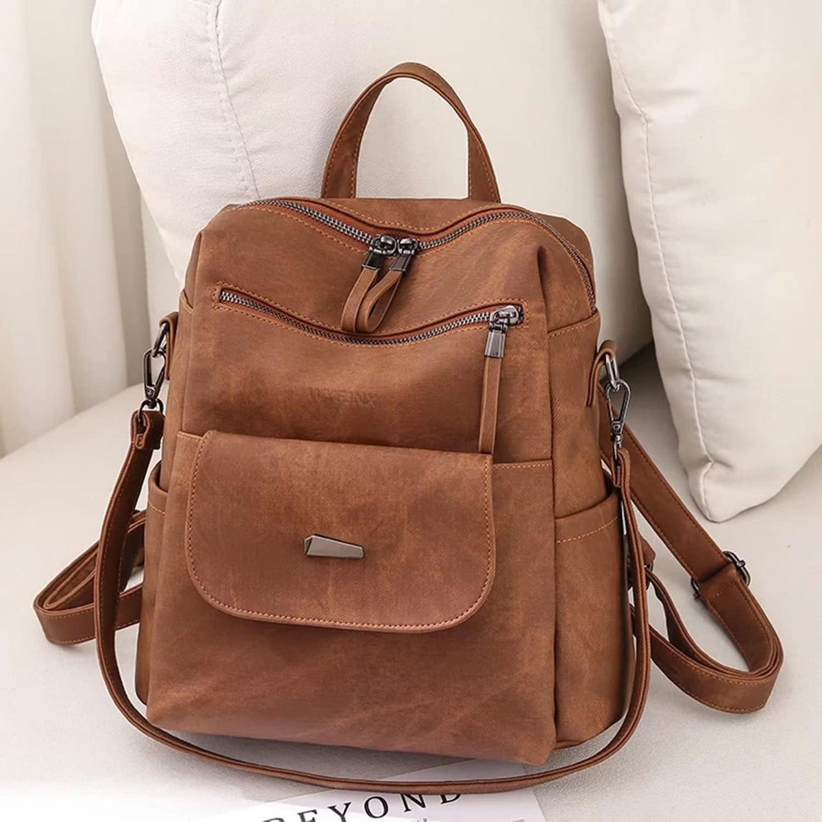 WYFJNX - Mochila de cuero sintético para mujer, diseño multiusos de...
