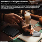furid Cartera de cuero genuino para hombres: billetera minimalista...