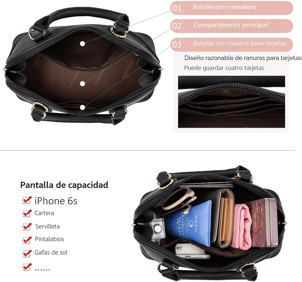 LOVEVOOK Bolso para Mujer Pequeño Bolsos Cruzados Clásico Doble Cre...