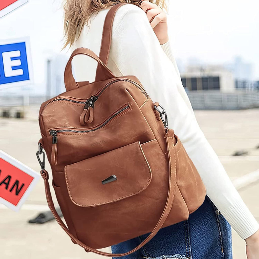 WYFJNX - Mochila de cuero sintético para mujer, diseño multiusos de...