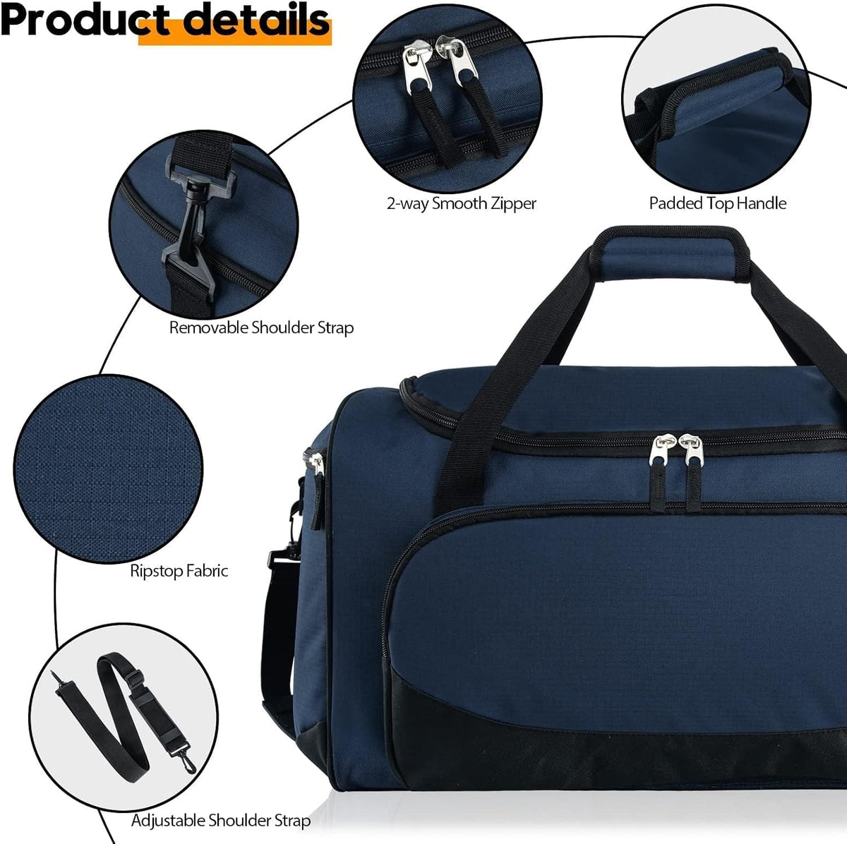 Uarition Bolsa de gimnasio para hombre, 21 pulgadas, grande, para v...
