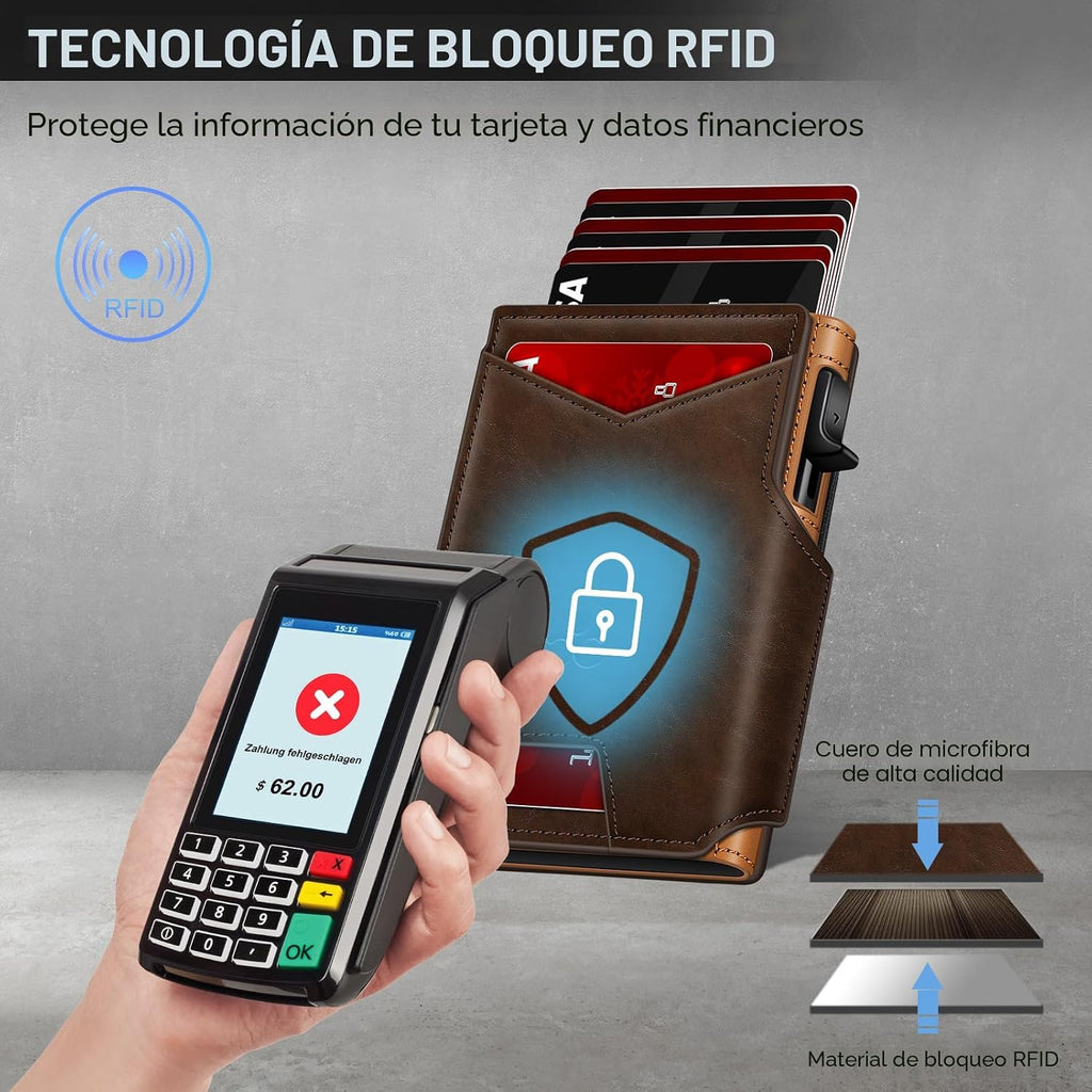 SEMORID Cartera para hombre con tarjetero delgado desplegable para...