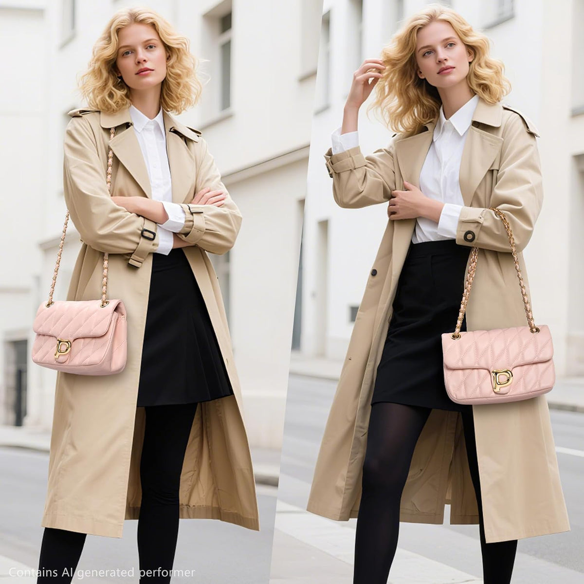 Pelimoo Bolso Bandolera Acolchado para Mujer de Moda - Bolso de Man...