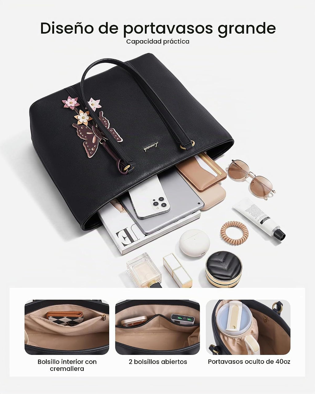 LOVEVOOK Bolsas de mano para mujer, bolso de mano con asa superior,...