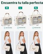 FIORETTO Bolso de lona para mujer con compartimento individual, par...