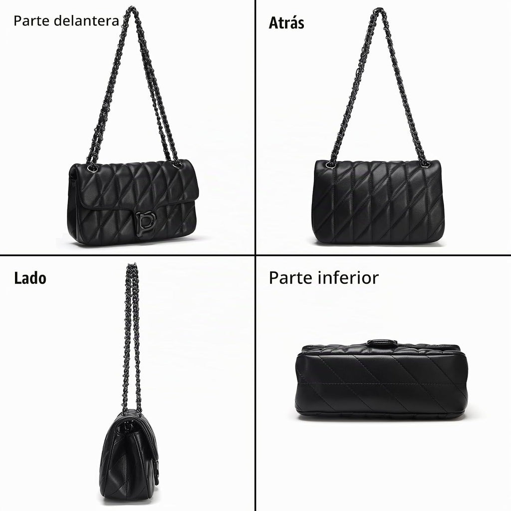 Pelimoo Bolso Bandolera Acolchado para Mujer de Moda - Bolso de Man...