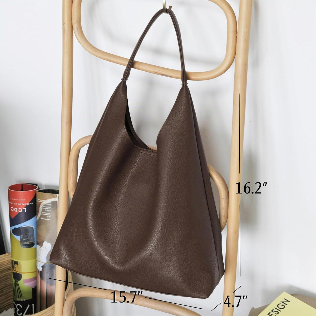 Bolsos Hobo para mujeres, bolso de hombro de cuero vegano suave, bo...