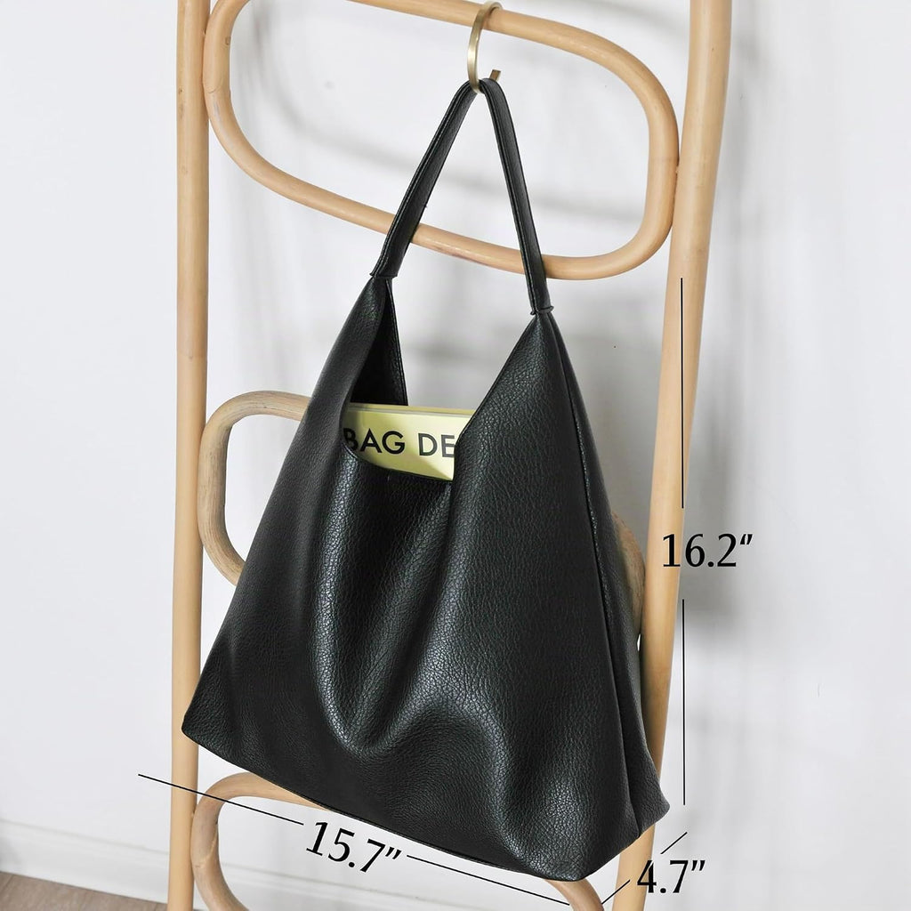 Bolsos Hobo para mujeres, bolso de hombro de cuero vegano suave, bo...