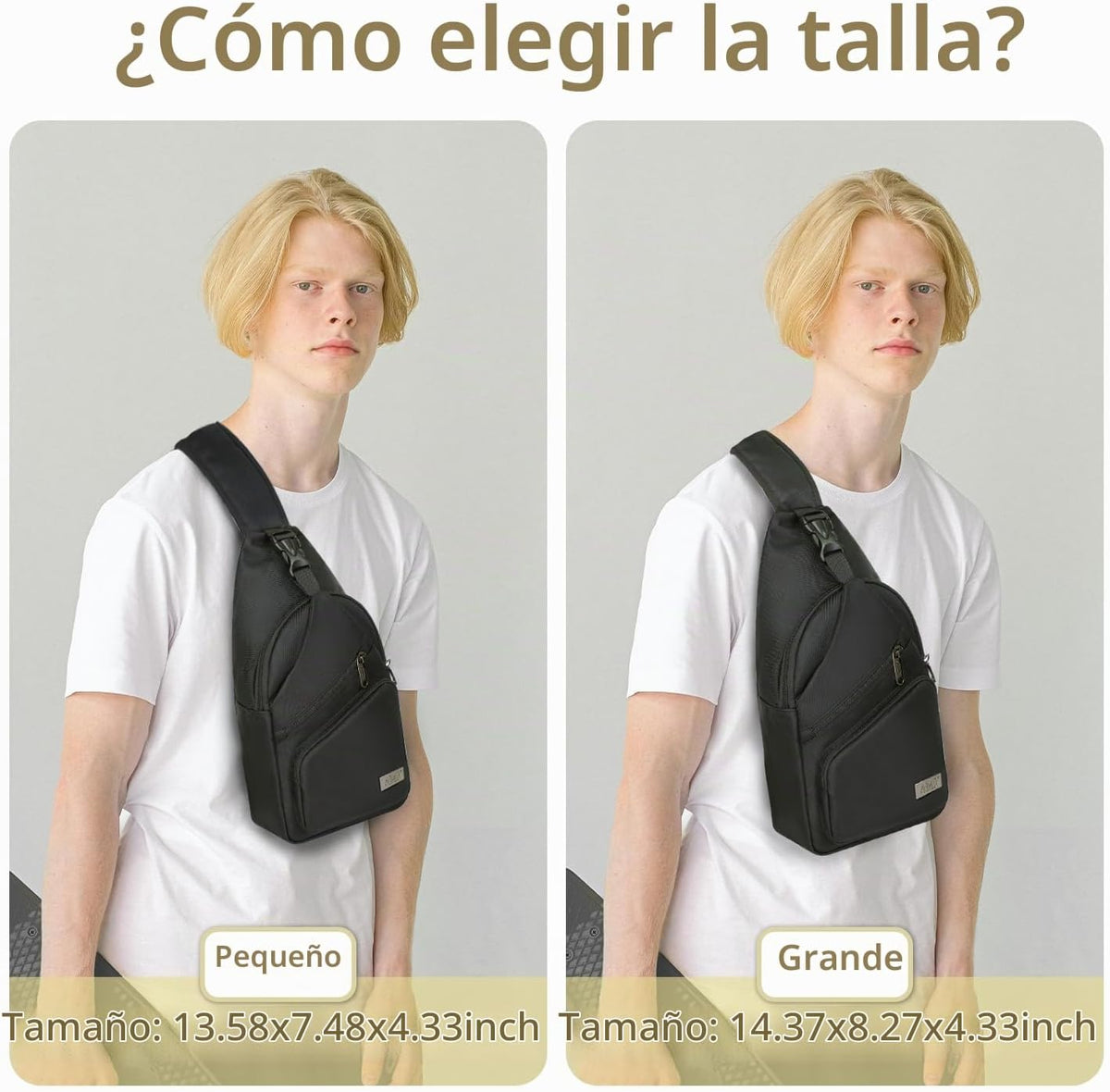 AMJ Bolso cruzado tipo bandolera para hombres y mujeres, mochila de...
