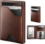 Cartera de Cuero Typecase para Hombres con Tarjetero, Marrón, Minim...