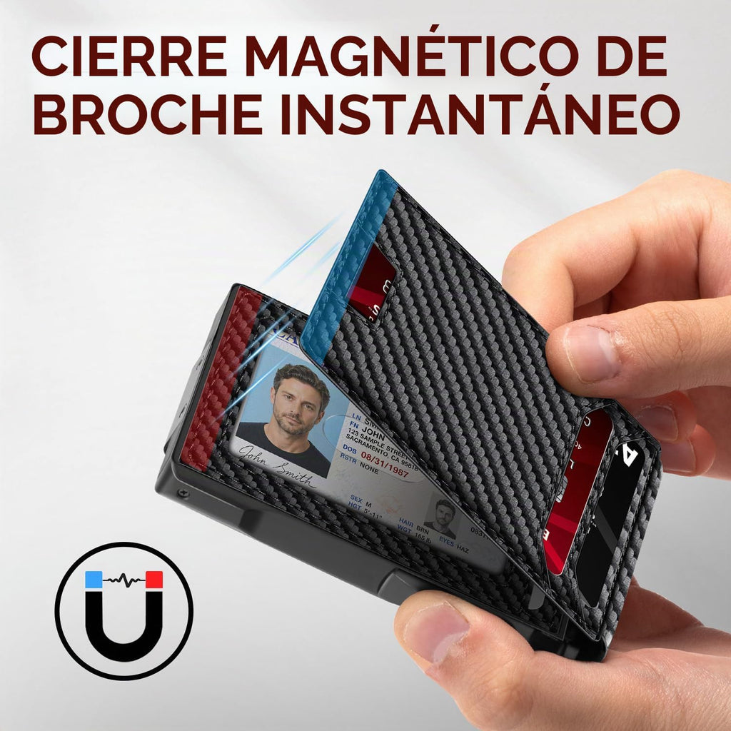 Billetera para hombre, cartera minimalista con 14 tarjetas, cartera...