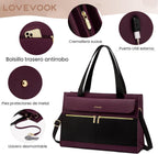 LOVEVOOK Bolsa para laptop para mujeres de 15.6 pulgadas, bolso tip...
