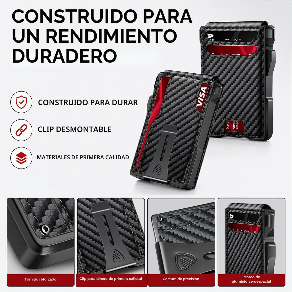 Billetera para hombre, cartera minimalista con 14 tarjetas, cartera...
