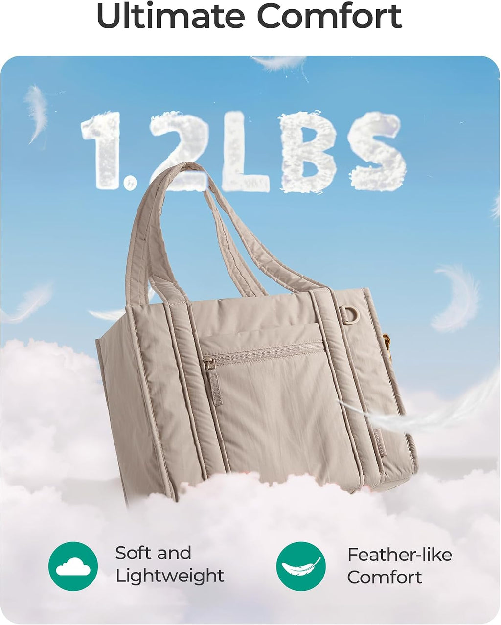 BAGSMART Bolsa Tote Pequeña para Mujeres, Bolsa Cruzada con Cremall...