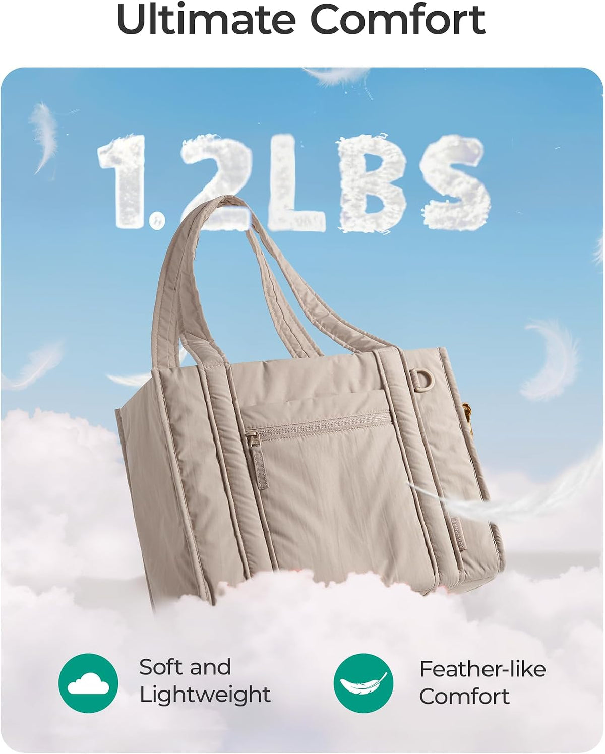 BAGSMART Bolsa Tote Pequeña para Mujeres, Bolsa Cruzada con Cremall...