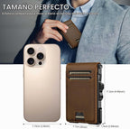 furid Cartera de cuero genuino para hombre: carteras minimalistas R...