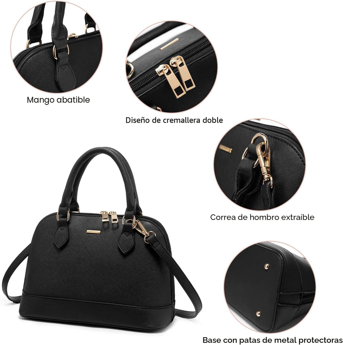 LOVEVOOK Bolso para Mujer Pequeño Bolsos Cruzados Clásico Doble Cre...