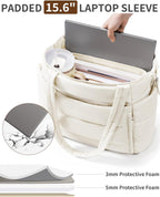 Bolsa Tote Acolchada para Mujeres, Bolsa de Mano de Trabajo Ligera...