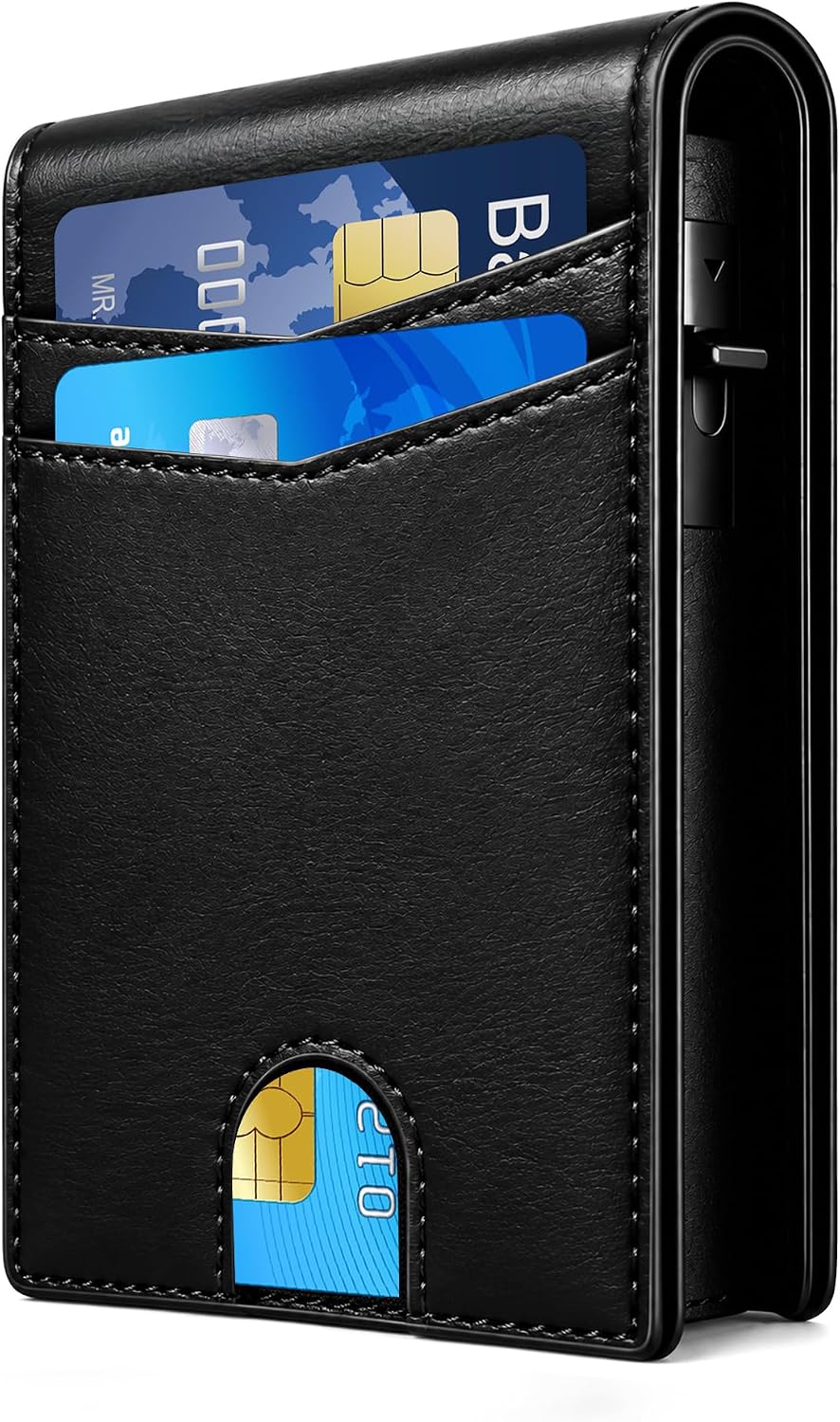 QLD 2026 - Cartera para hombre con bloqueo RFID, delgada y minimali...