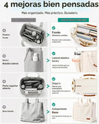 FIORETTO Bolso de lona para mujer con compartimento individual, par...