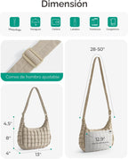 Bolso cruzado tipo hobo de BAGSMART para mujer, bolsos acolchados y...