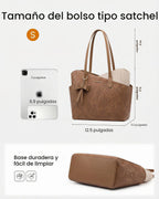 LOVEVOOK Bolso pequeño para mujer, bolsos de piel sintética estruct...