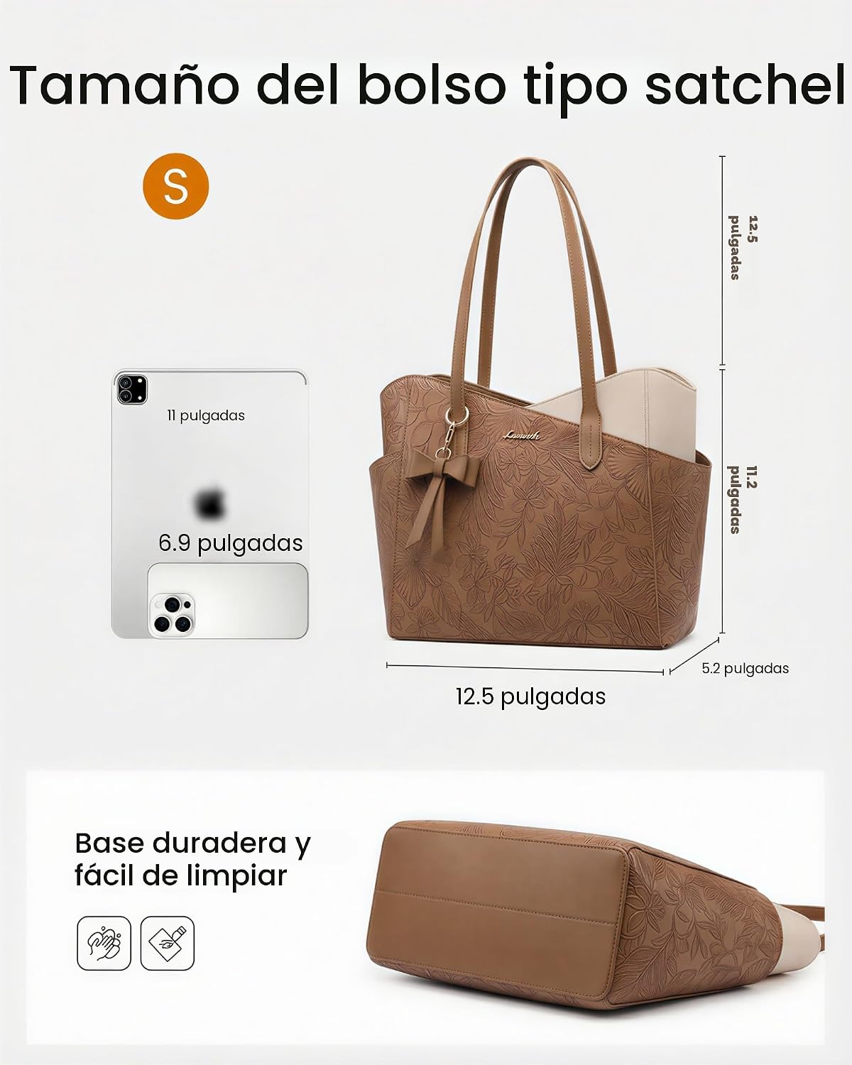 LOVEVOOK Bolso pequeño para mujer, bolsos de piel sintética estruct...