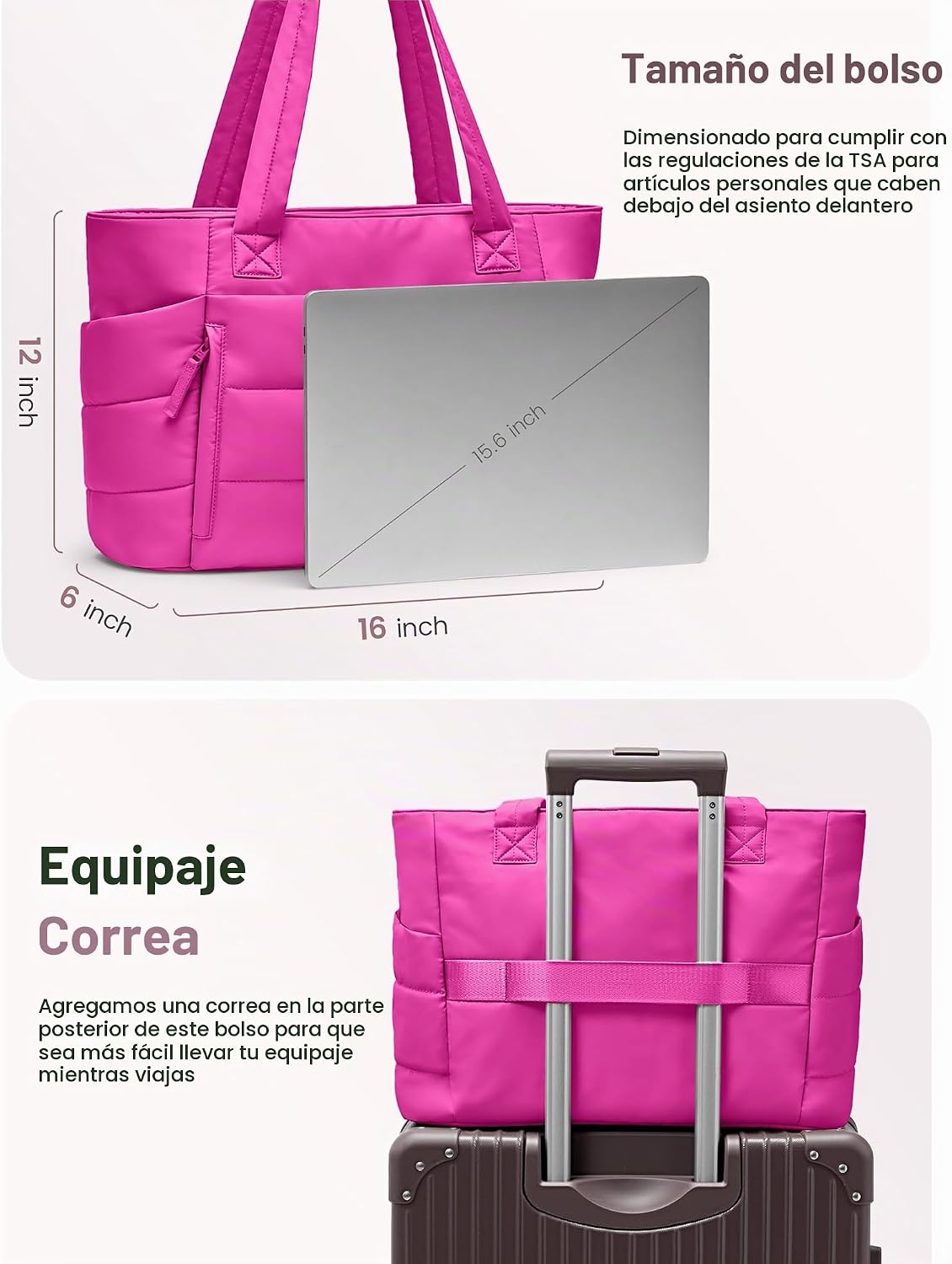 Bolso de mano para mujer con cierre, bolso acolchado tipo puffer co...