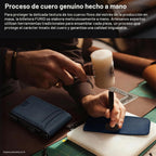 furid Cartera de cuero genuino para hombres: billetera minimalista...