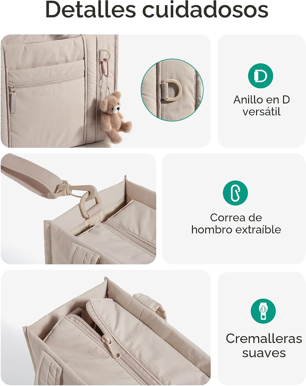 BAGSMART Bolsa Tote Pequeña para Mujeres, Bolsa Cruzada con Cremall...