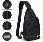 AMJ Bolso cruzado tipo bandolera para hombres y mujeres, mochila de...