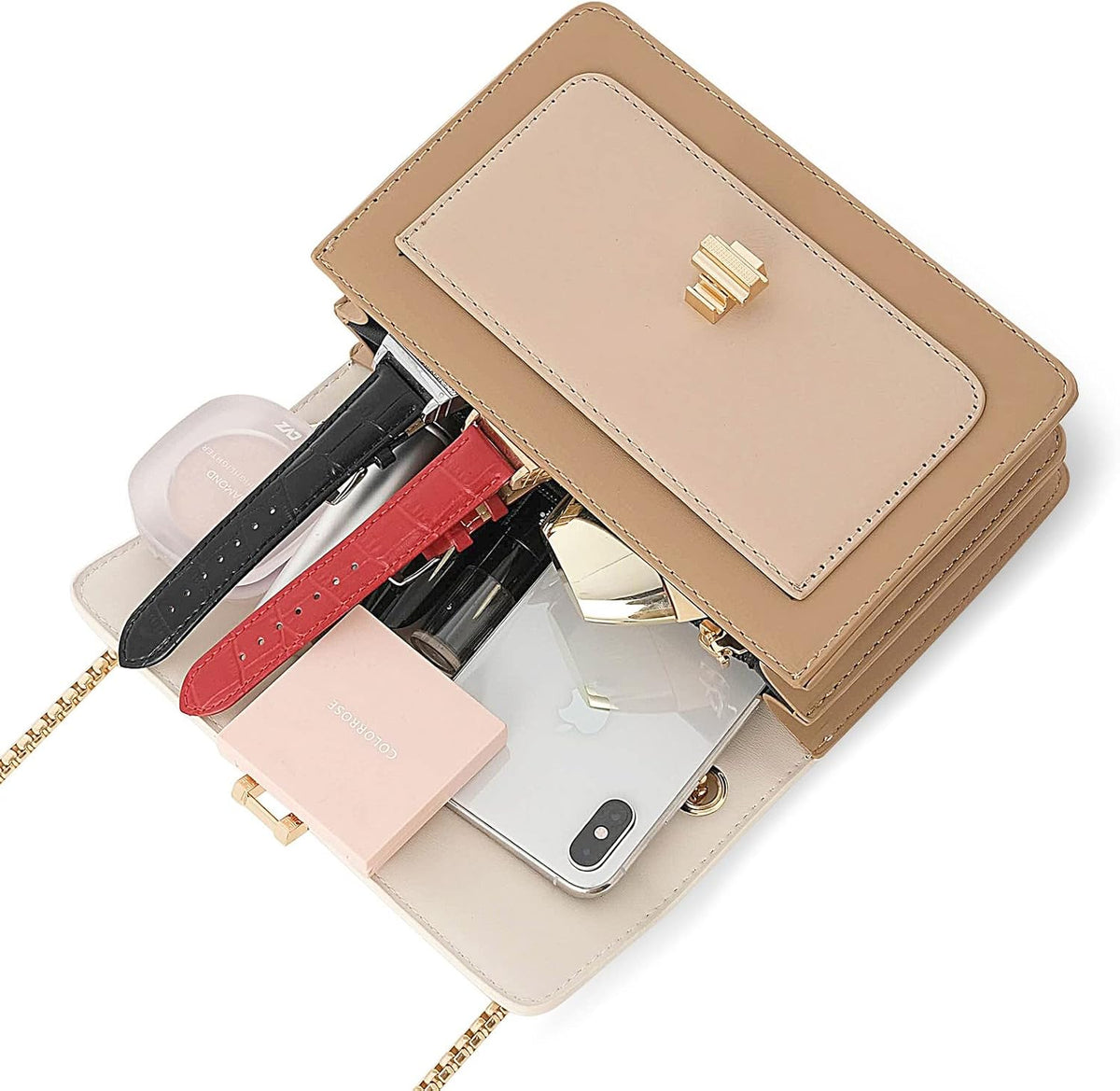 Bolsos cruzados de bloque de color para mujer, monederos de diseñad...