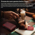 furid Cartera de cuero genuino para hombres: billetera minimalista...