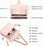Pelimoo Bolso Bandolera Acolchado para Mujer de Moda - Bolso de Man...