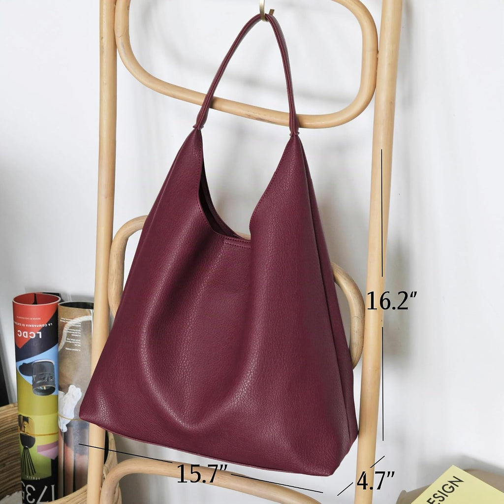 Bolsos Hobo para mujeres, bolso de hombro de cuero vegano suave, bo...