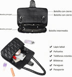 Pelimoo Bolso Bandolera Acolchado para Mujer de Moda - Bolso de Man...