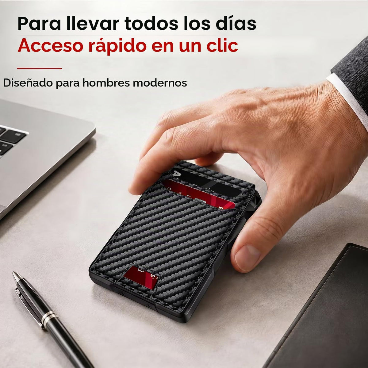 Billetera para hombre, cartera minimalista con 14 tarjetas, cartera...