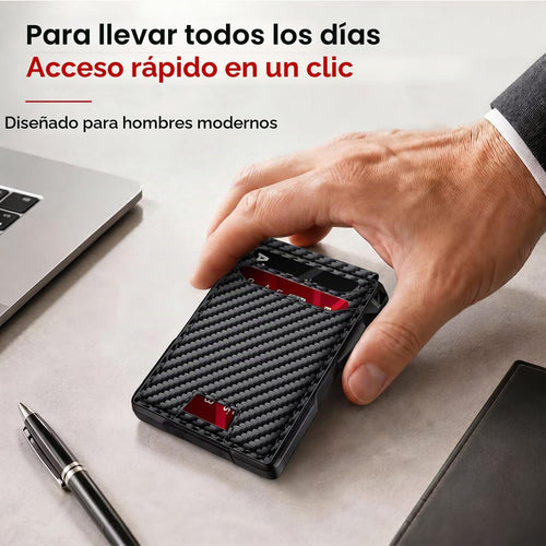 Billetera para hombre, cartera minimalista con 14 tarjetas, cartera...