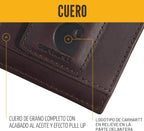 Carhartt Cartera de cuero marrón aceitado para hombre, bolsillo fro...