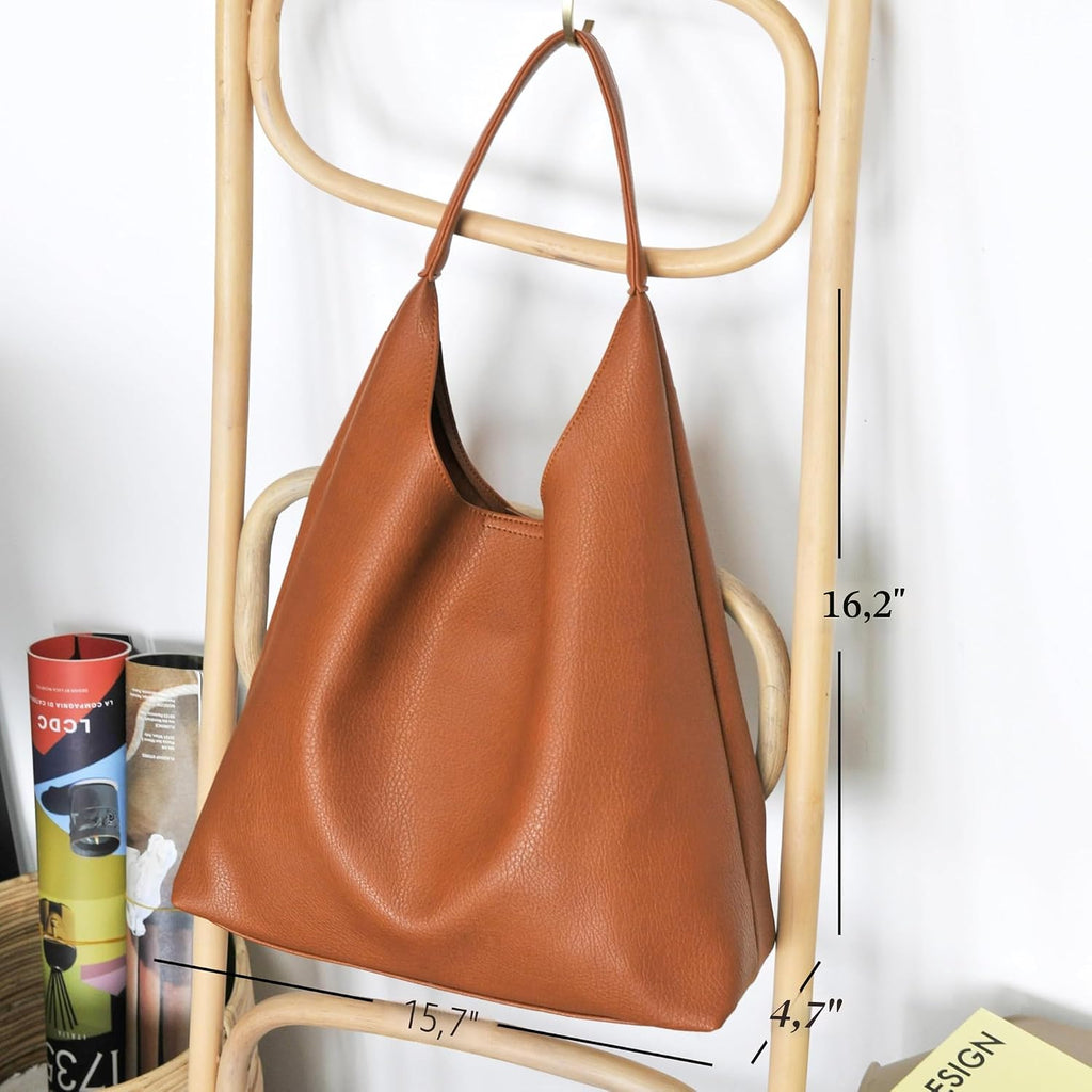 Bolsos Hobo para mujeres, bolso de hombro de cuero vegano suave, bo...