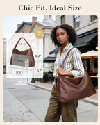 Missnine Bolso Hobo para mujer, bolso de mano de diseñador de cuero...