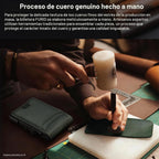furid Cartera de cuero genuino para hombres: billetera minimalista...